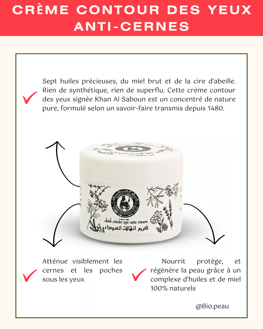 Crème contour des yeux anti-cernes 30g