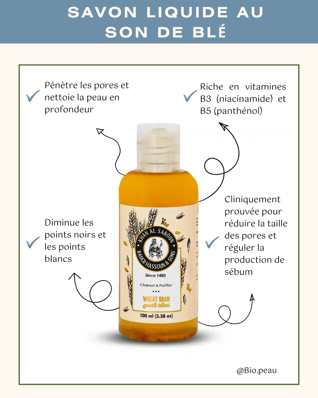Savon liquide au son de blé 100ml