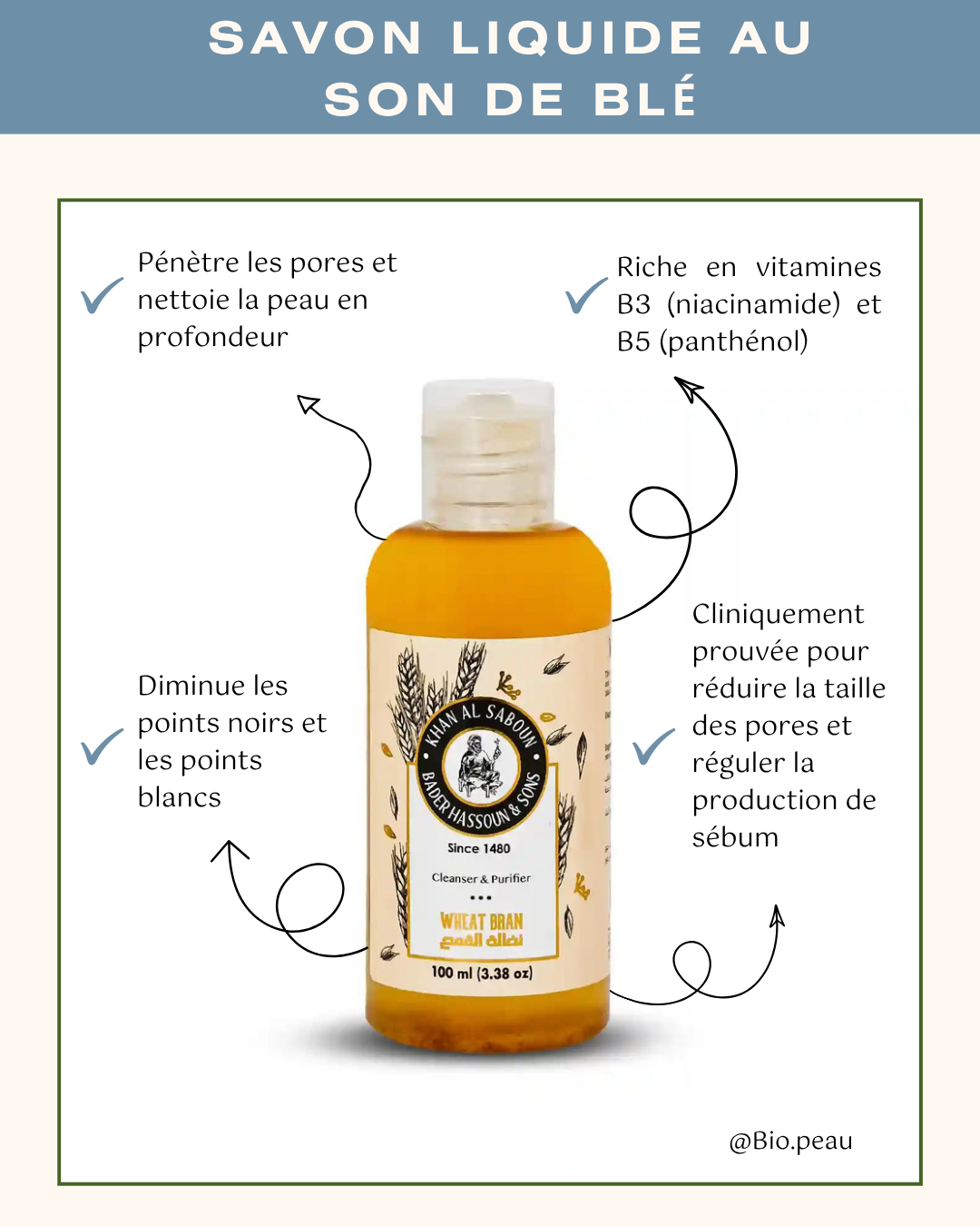 Savon liquide au son de blé 100ml