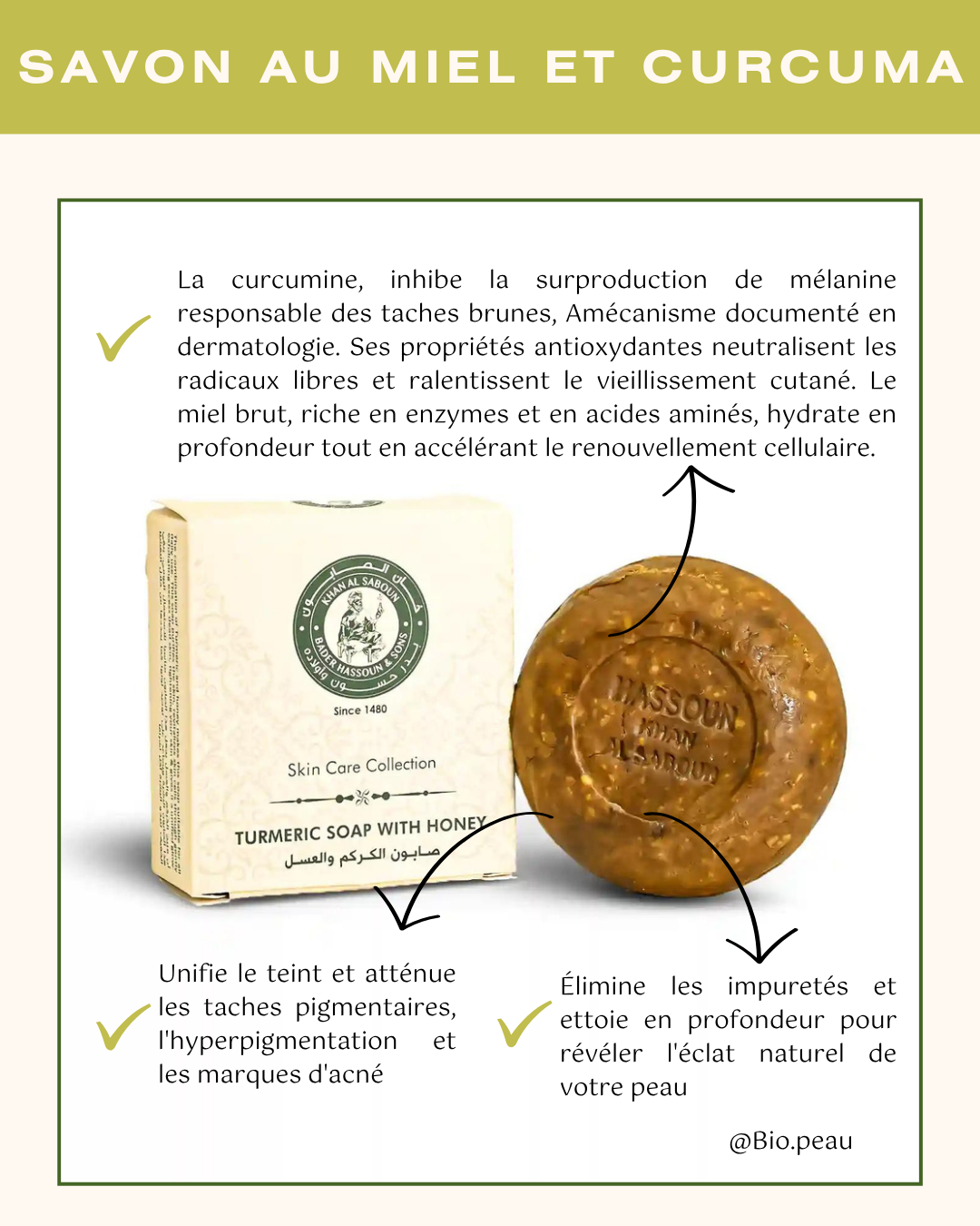 Savon au miel et curcuma 100g