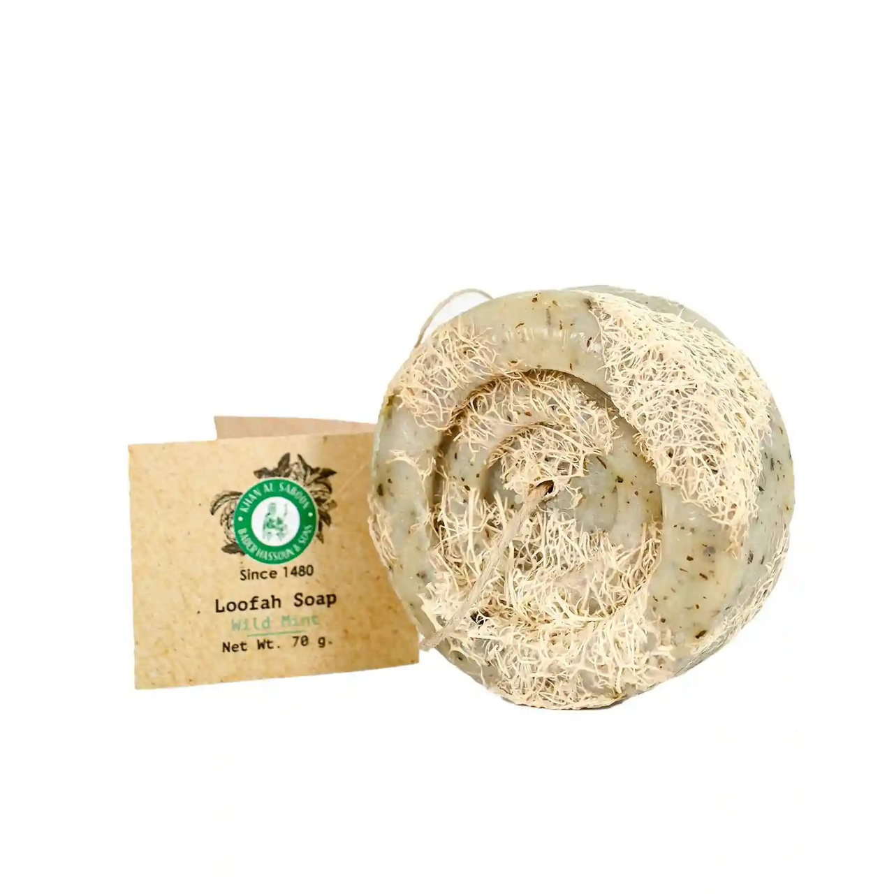 Savon à la menthe sauvage avec loofah